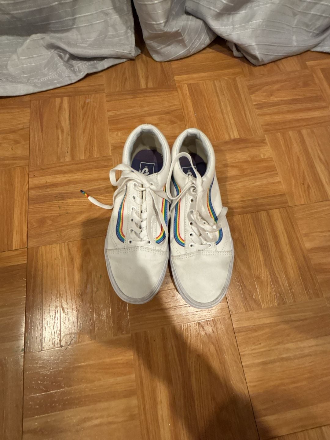 Vans Old Skool White Rainbow Skate Shoes Sneakers 2