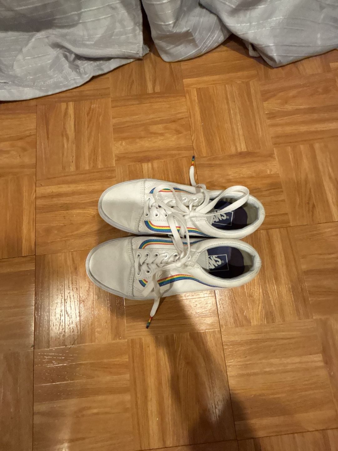 Vans Old Skool White Rainbow Skate Shoes Sneakers 3
