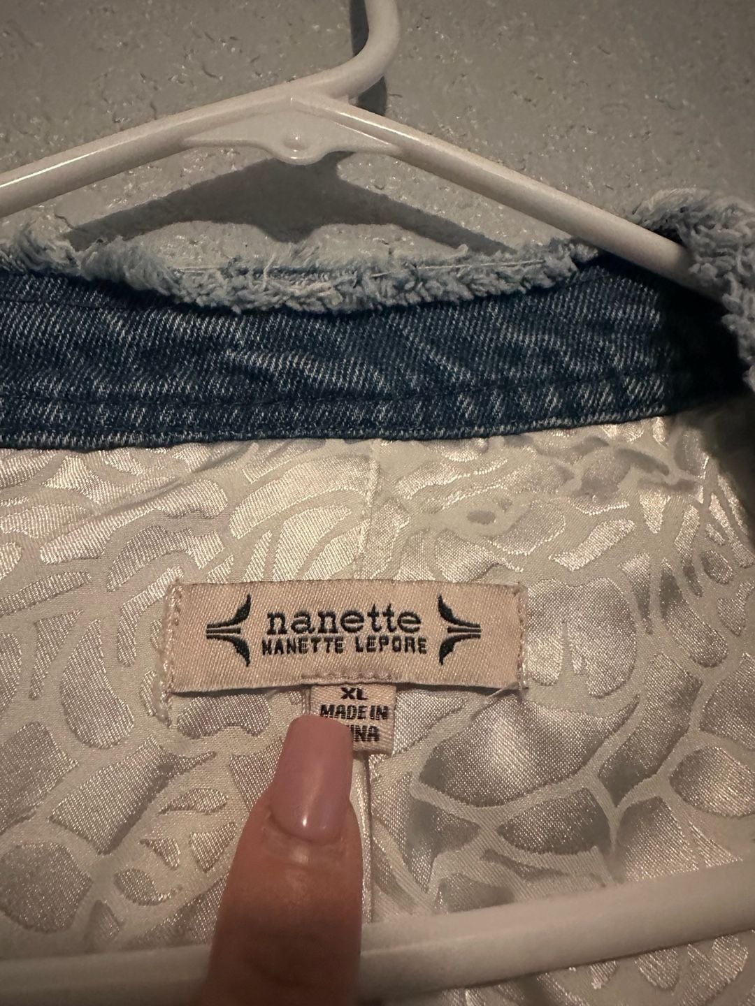 Nanette Lepore Denim Trim Tweed Blazer Jacket Size XL 5