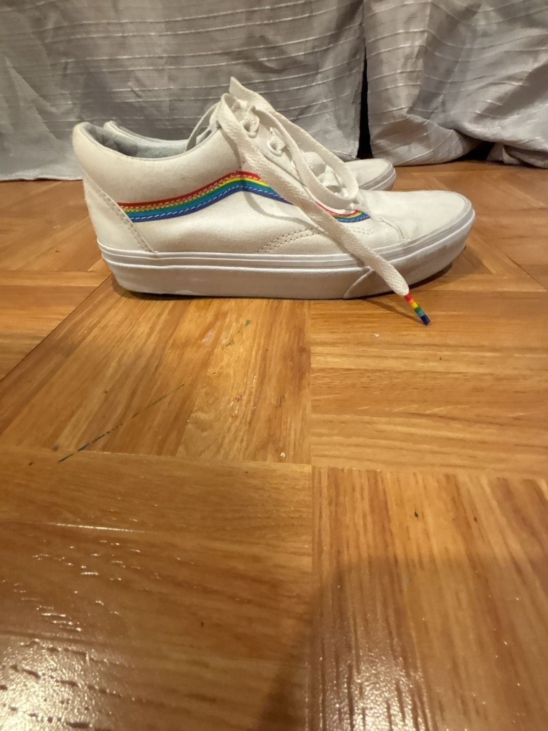 Vans Old Skool White Rainbow Skate Shoes Sneakers 6