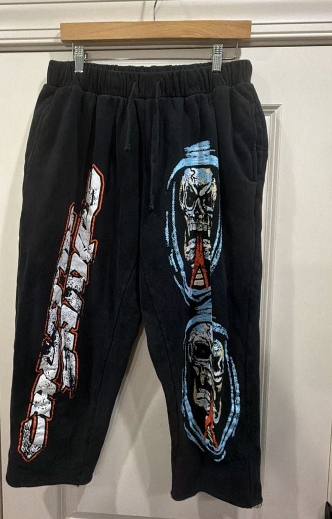 Cheatin Snakes Worldwide Graphic Sweatpants Size L Black 2
