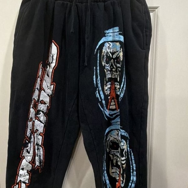 Cheatin Snakes Worldwide Graphic Sweatpants Size L Black