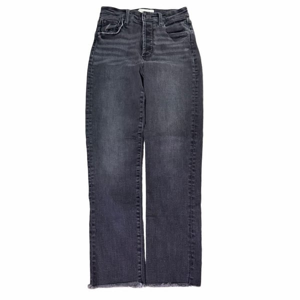 Evereve High Rise Straight Jeans Black Washed Denim