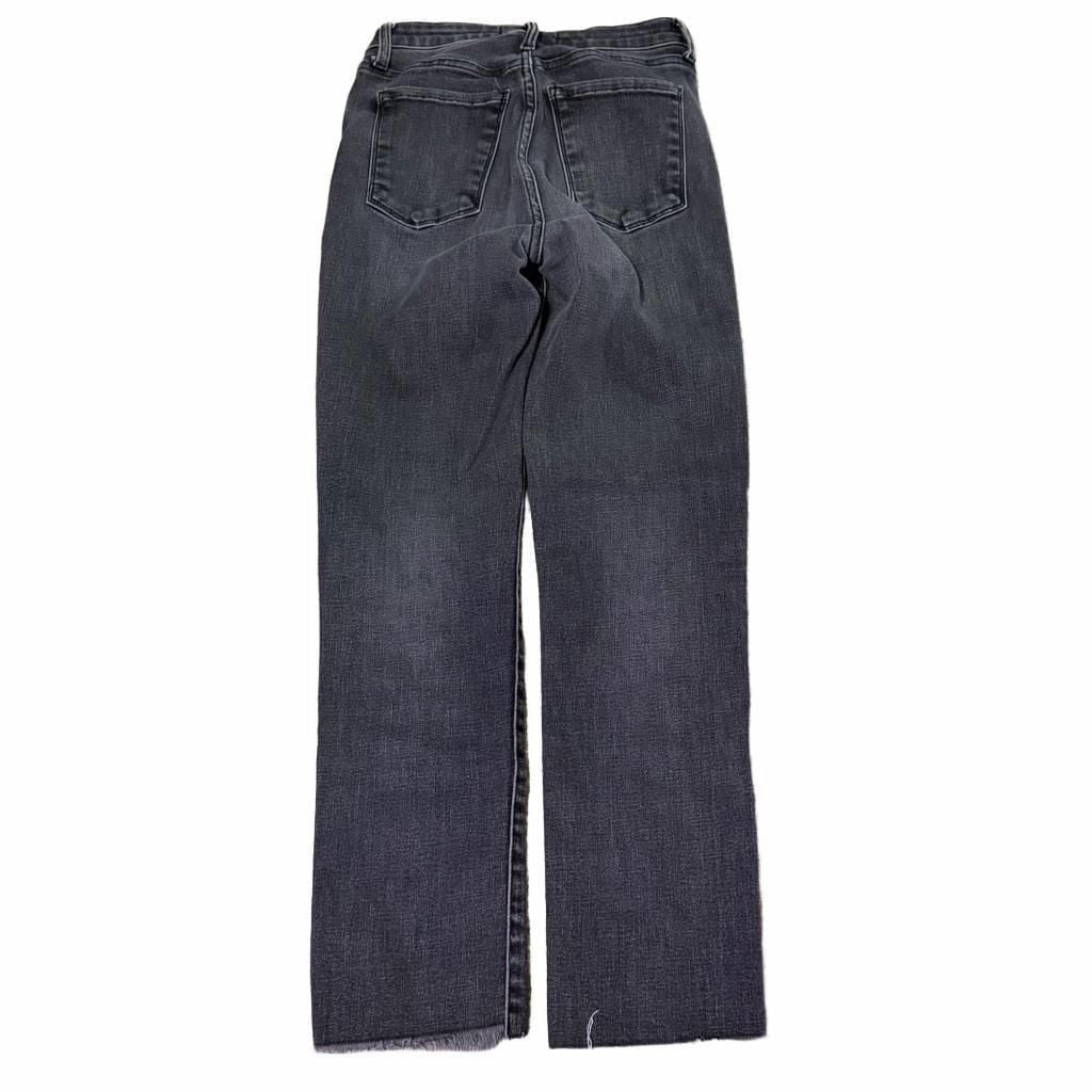 Evereve High Rise Straight Jeans Black Washed Denim 4