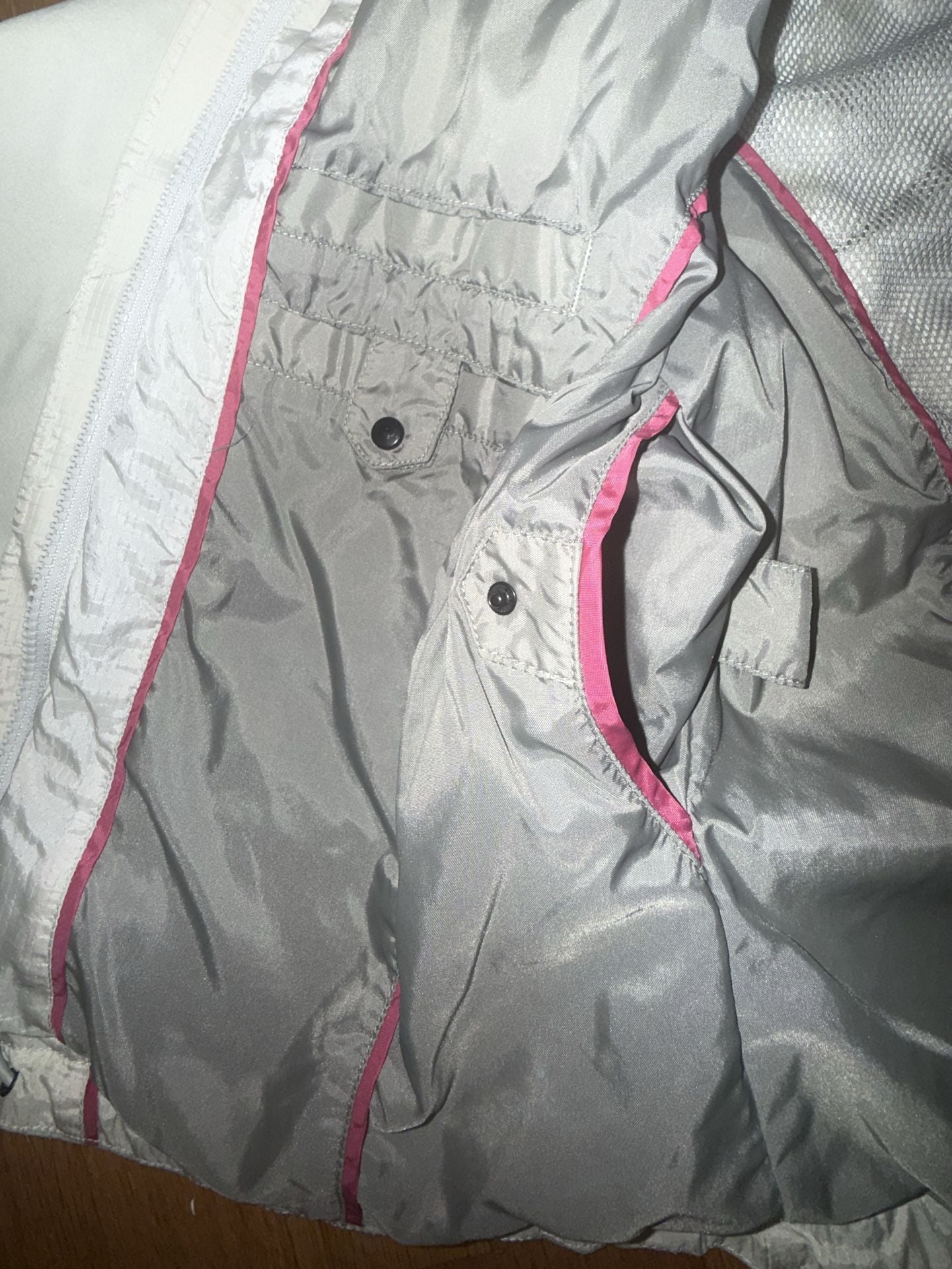 Marmot Jacket Womens Small White Hooded Full Zip Rain Windbreaker Hike 13