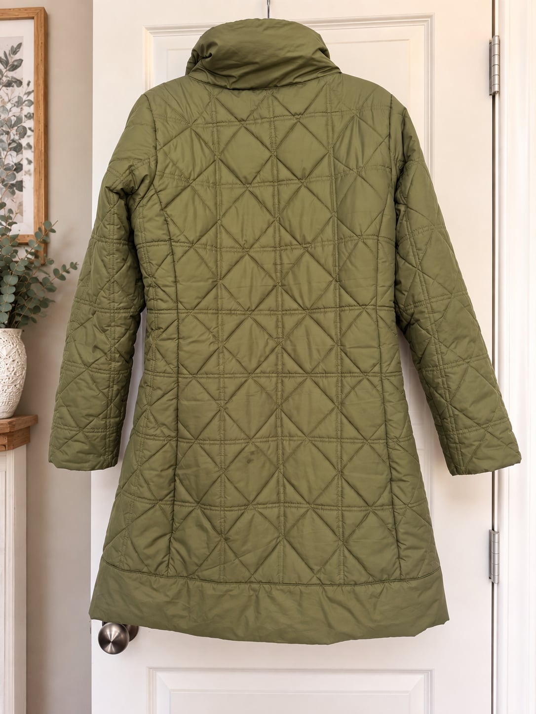 Patagonia Low Sky Parka Size L Green Quilted Full Zip Coat 3
