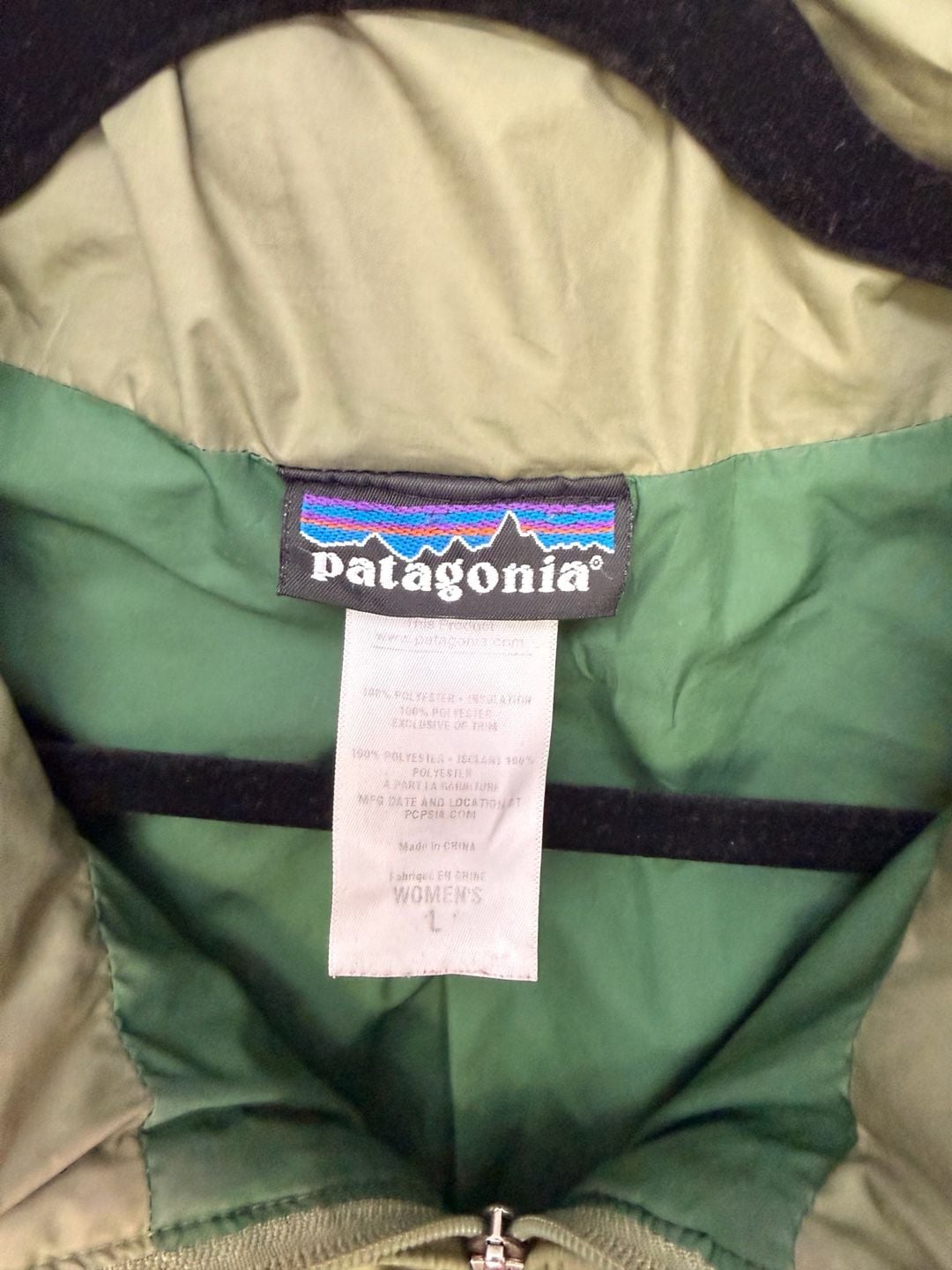 Patagonia Low Sky Parka Size L Green Quilted Full Zip Coat 4
