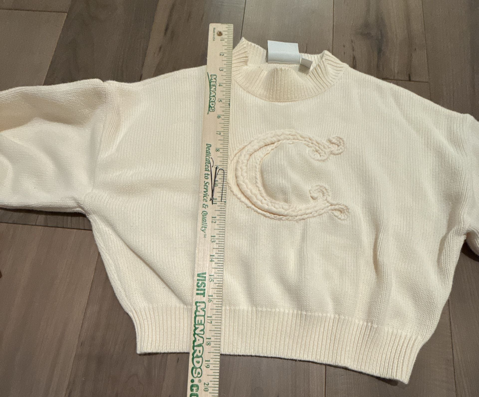 C/Meo Collective Cream Knit Sweater Size S 7