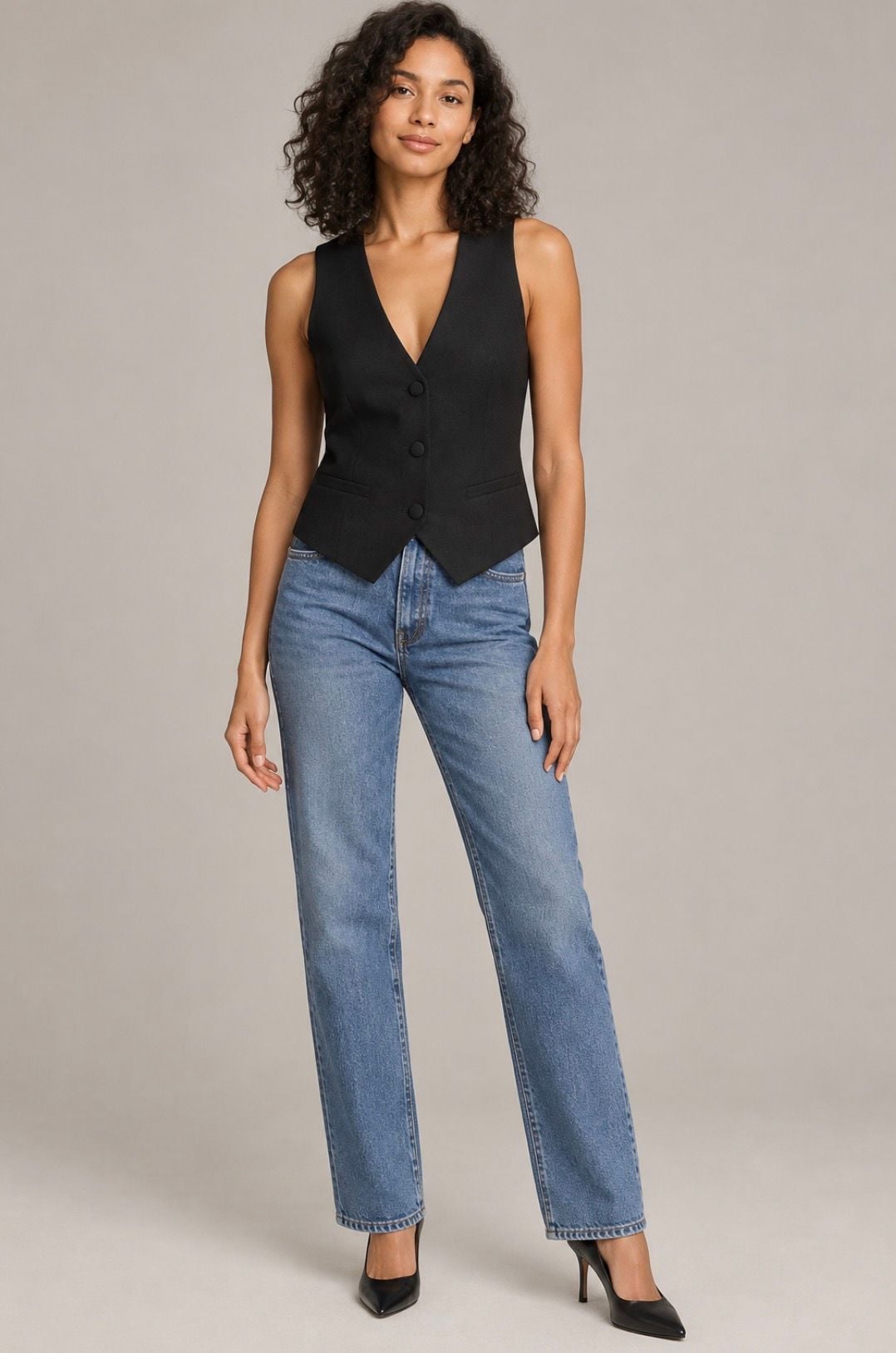 GapStudio Women’s Black Tuxedo Vest NWOT – XS 2