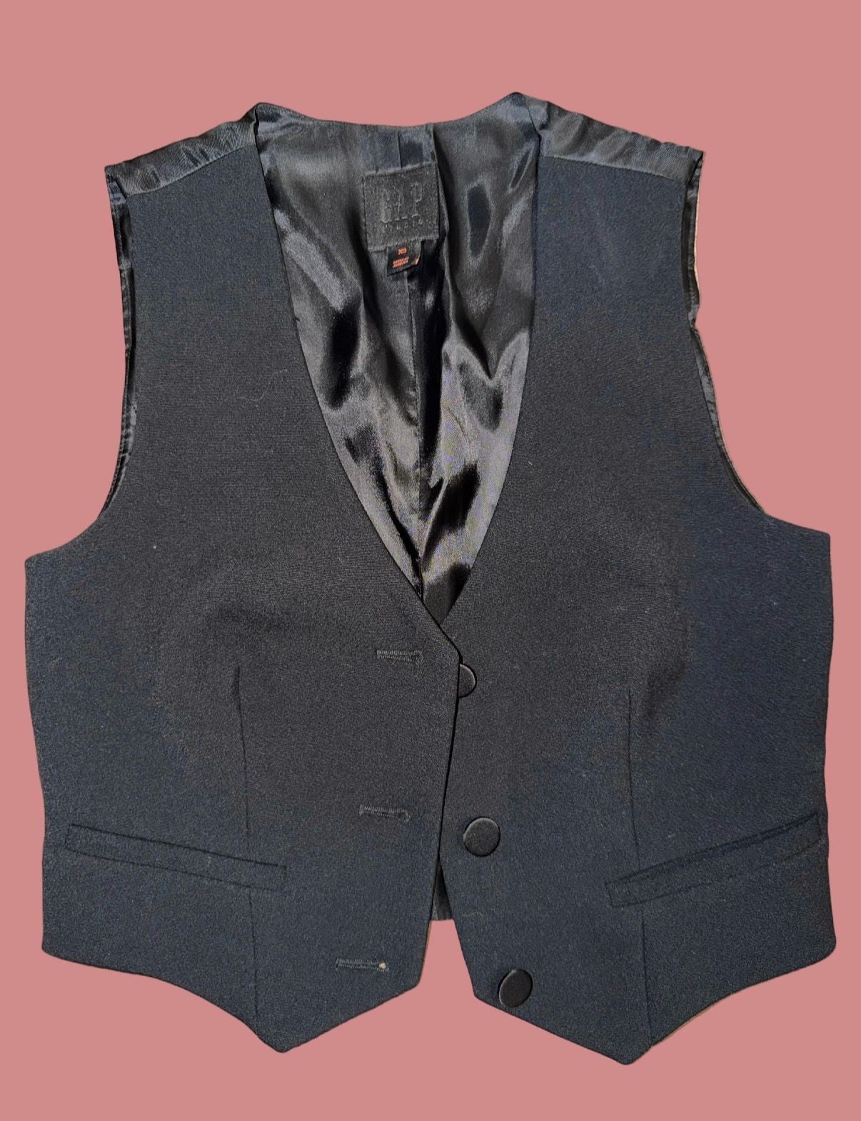 GapStudio Women’s Black Tuxedo Vest NWOT – XS 4