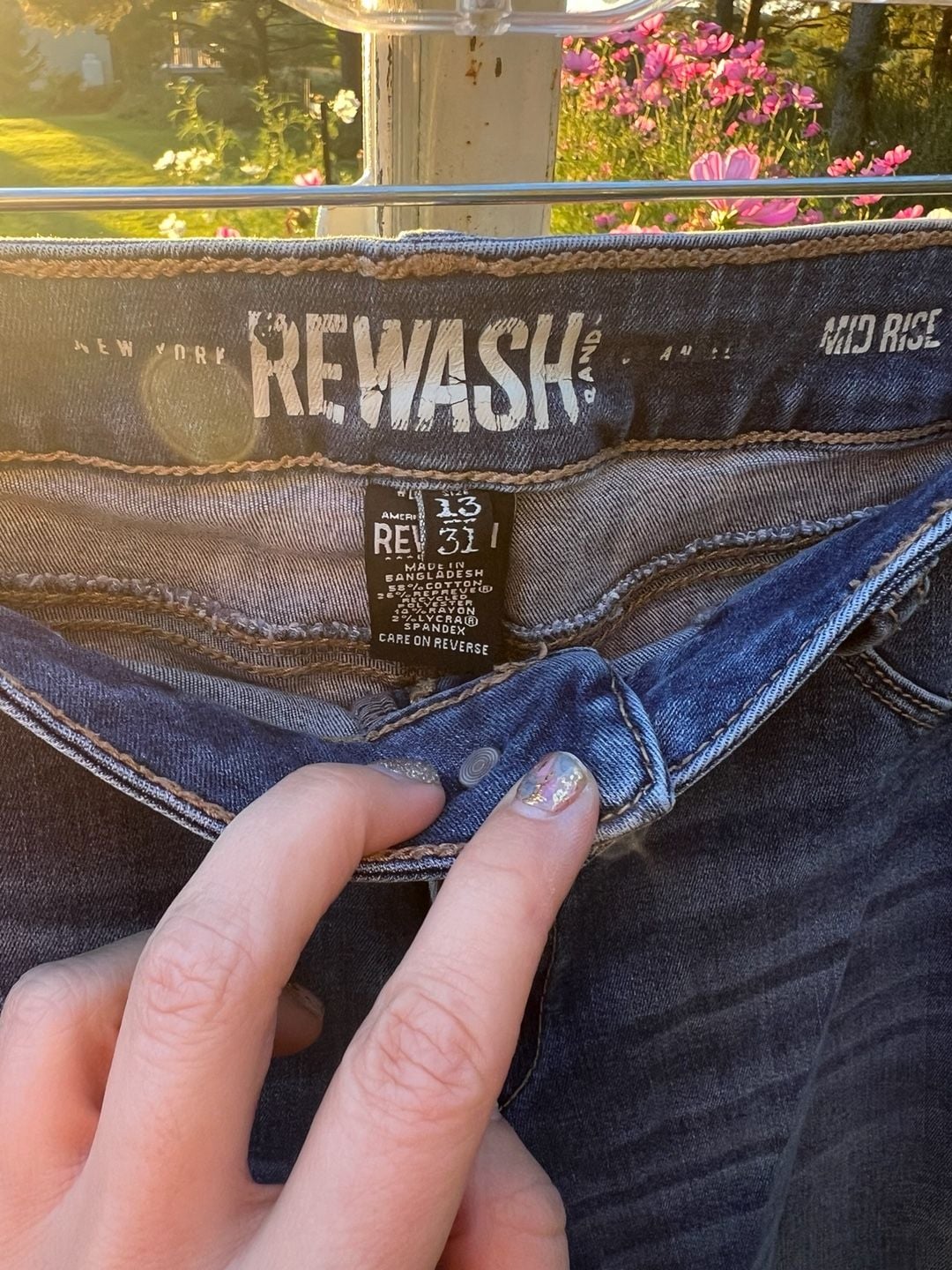 Rewash Mid Rise Skinny Jeans Size 13 Distressed Wash 3