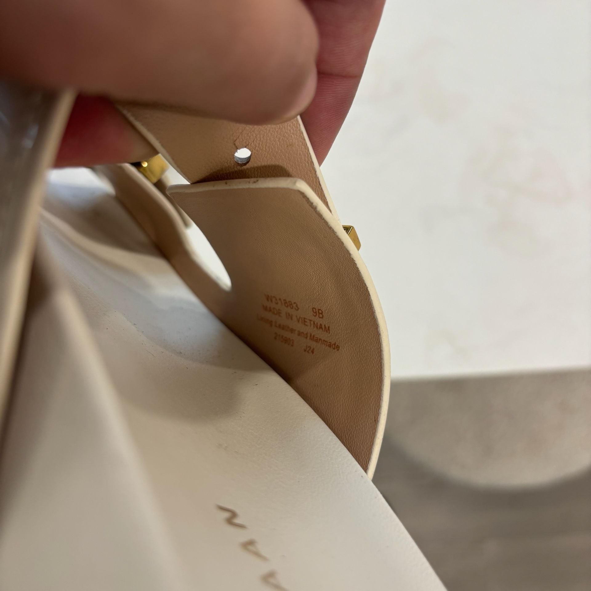 Cole Haan Marisol Footbed Sandal Ivory Patent Leather 8