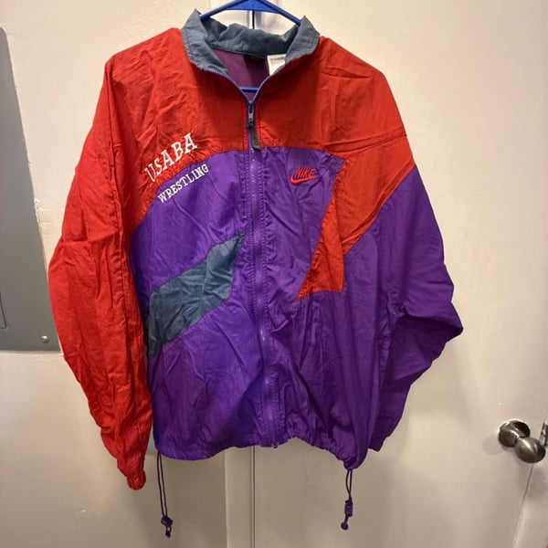 Nike USABA Wrestling Windbreaker Jacket Size L Vintage Colorblock