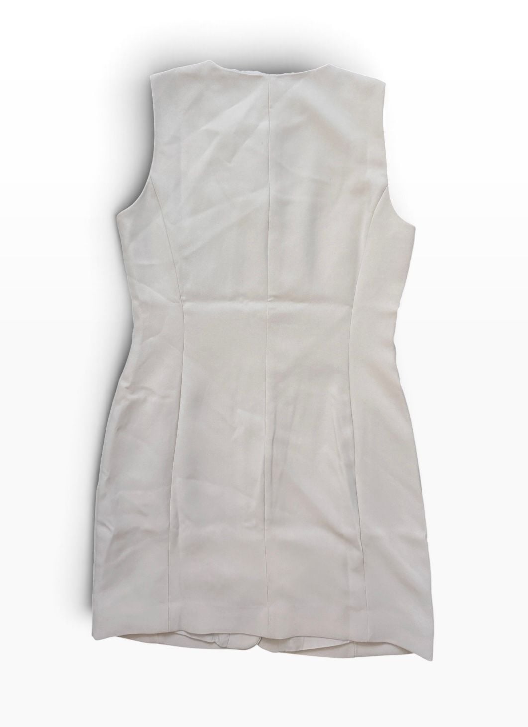 LOFT Crepe Drape Dress Size 2 Beige Button Front Mini 3