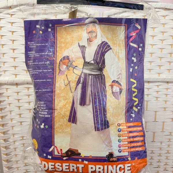 Rubie's Desert Prince Costume Adult Size White Purple