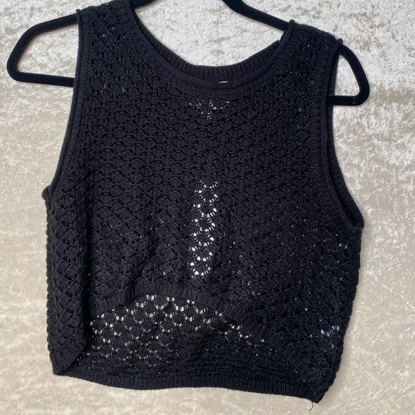 Olive + Oak Knit Tank Size M Black