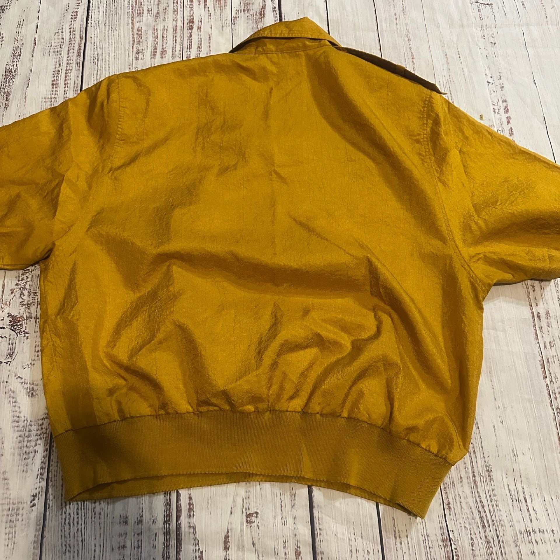 Christie & Jill Vintage Mustard Yellow Button Down Pocket Top-L 6