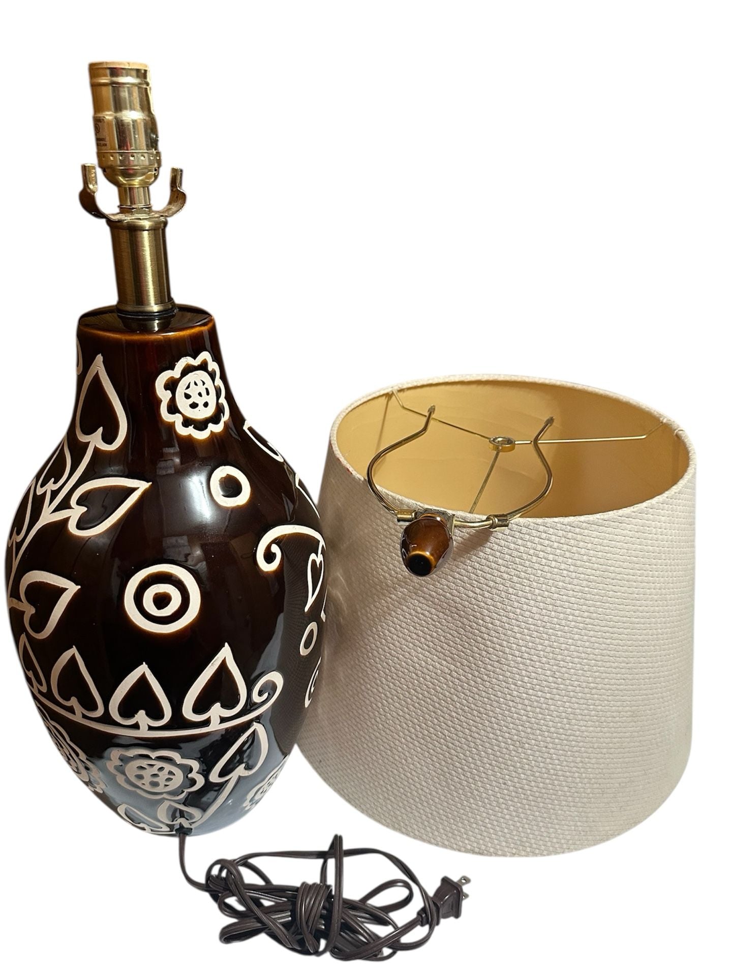 TBL LMP BRWN/CREAM CERAMC Brown and Cream Ceramic Table Lamp 1