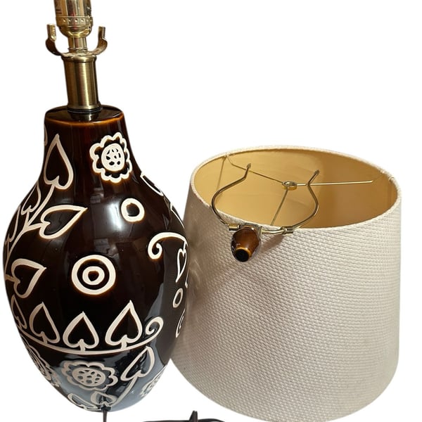 TBL LMP BRWN/CREAM CERAMC Brown and Cream Ceramic Table Lamp