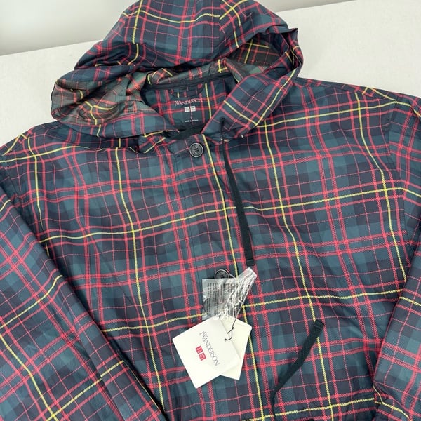 JW Anderson Plaid Hooded Jacket Red Green Tartan