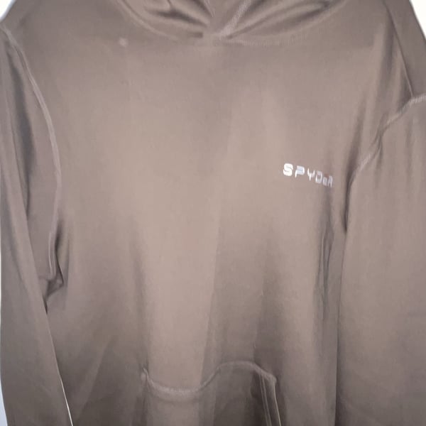 Spyder Active Hoodie Size Medium Brown Pullover Logo Sweatshirt