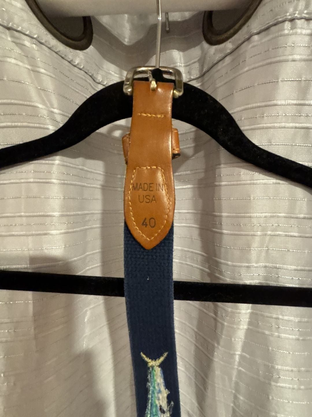 Guy Harvey Embroidered Mahi Fish Belt Size 40 Blue 6