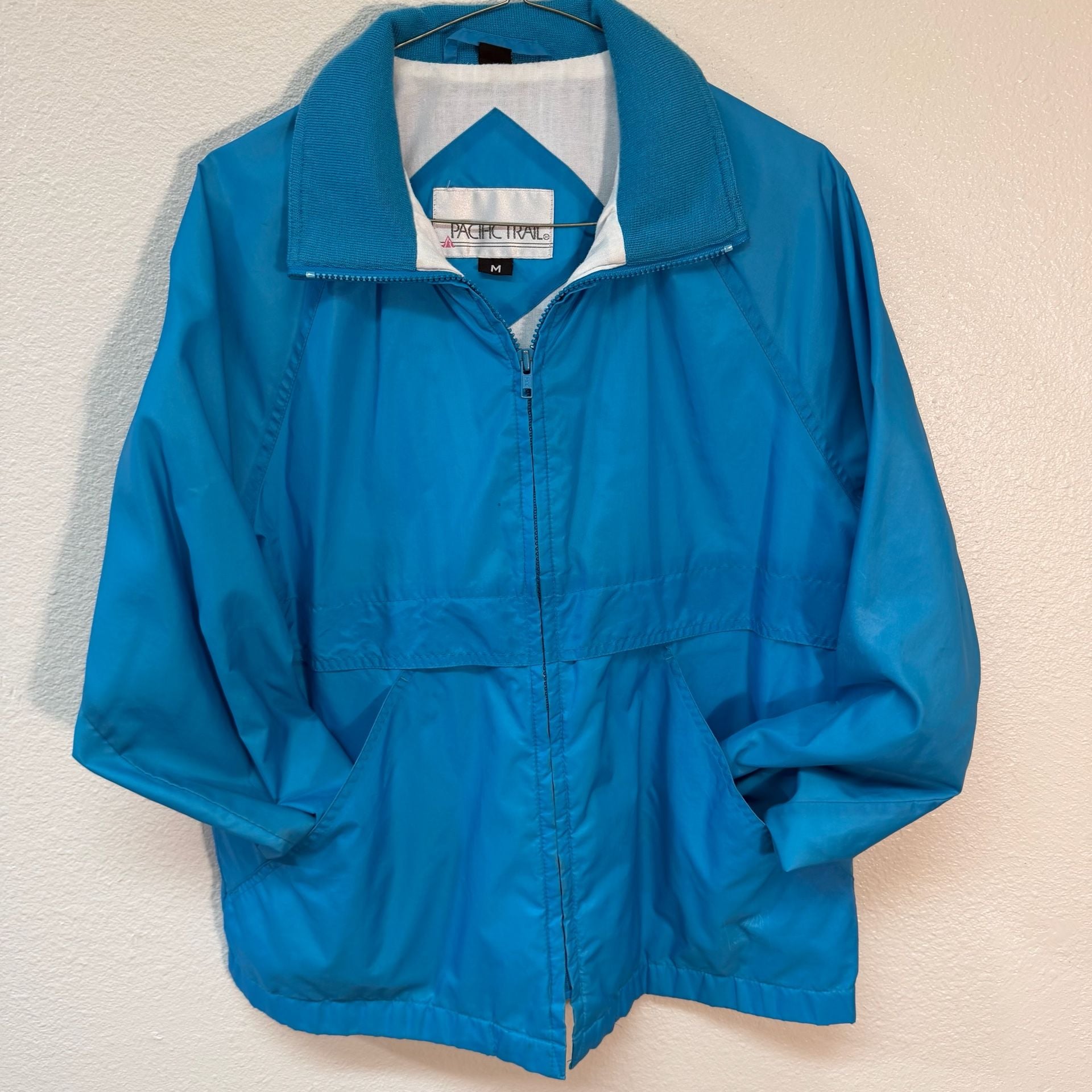 Pacific Trail Windbreaker Jacket Size M Blue Full Zip Vintage 2