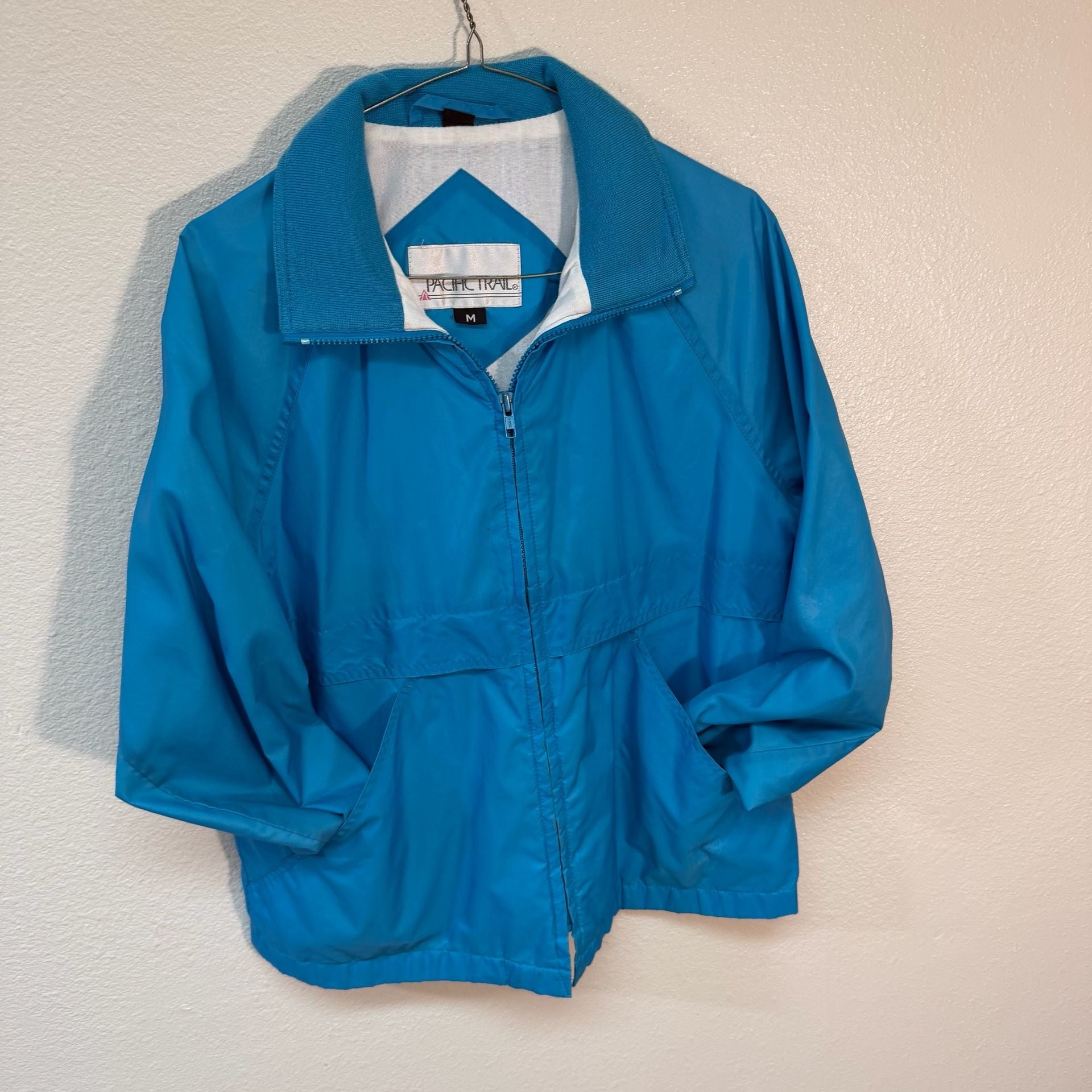 Pacific Trail Windbreaker Jacket Size M Blue Full Zip Vintage 3