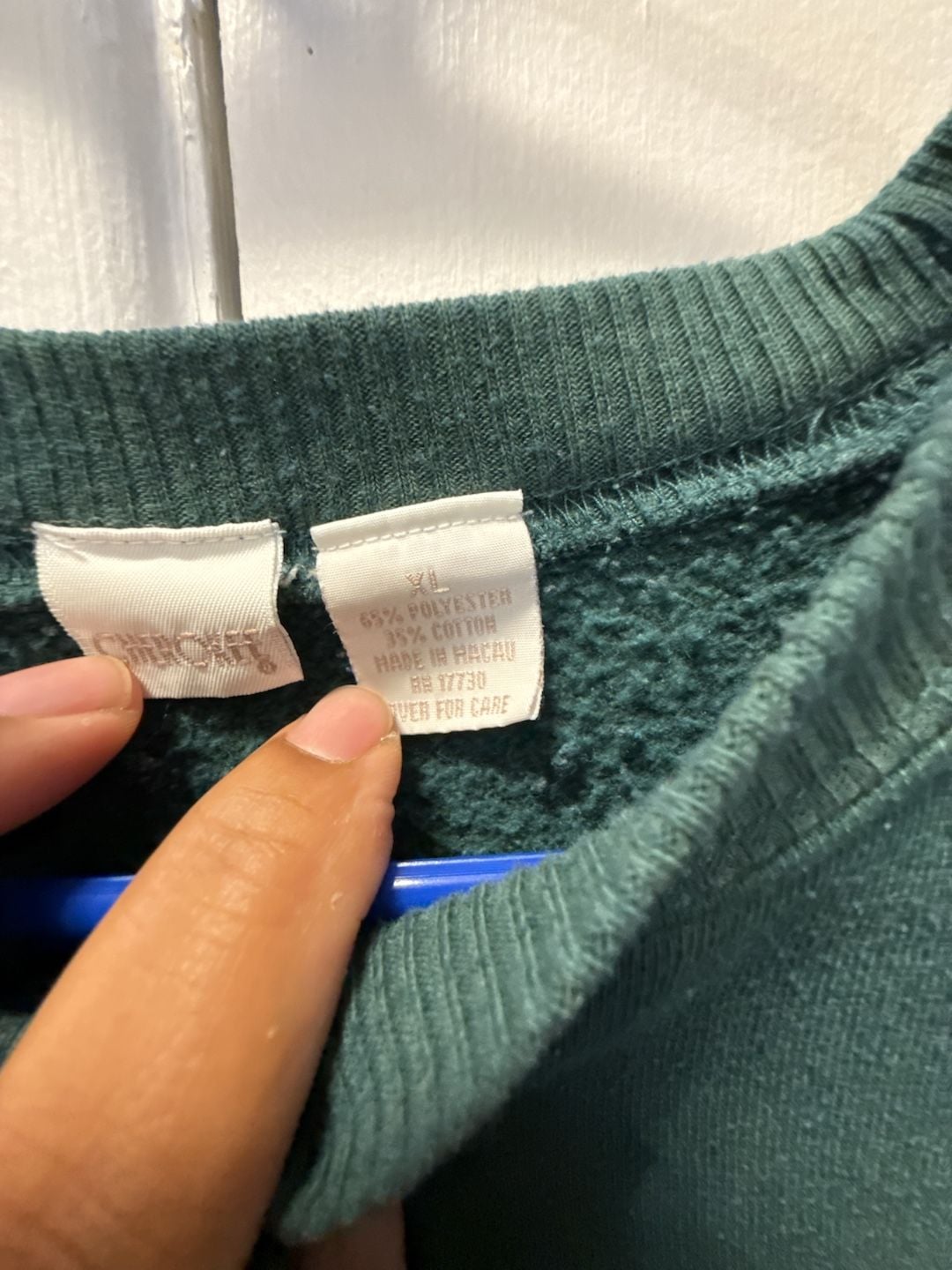 Cherokee Crewneck Sweatshirt Size XL Dark Green Embroidered Spellout 5