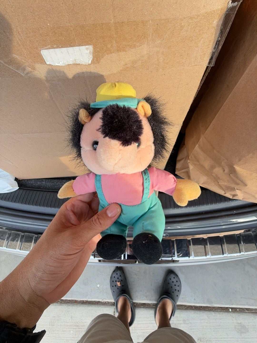 API International Hedgehog Plush Toy Pink Overalls Hat Stuffed Animal 1