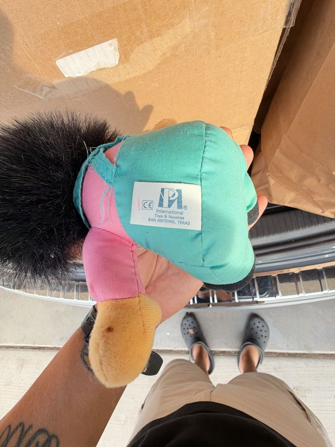 API International Hedgehog Plush Toy Pink Overalls Hat Stuffed Animal 4