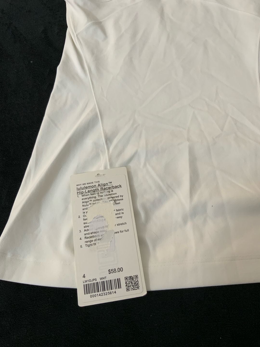 Lululemon Align Hip-Length Racerback Size 4 White Tank Top 5