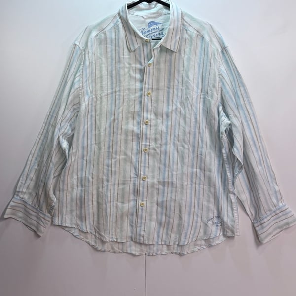 Tommy Bahama Button Up Shirt XL Striped Linen