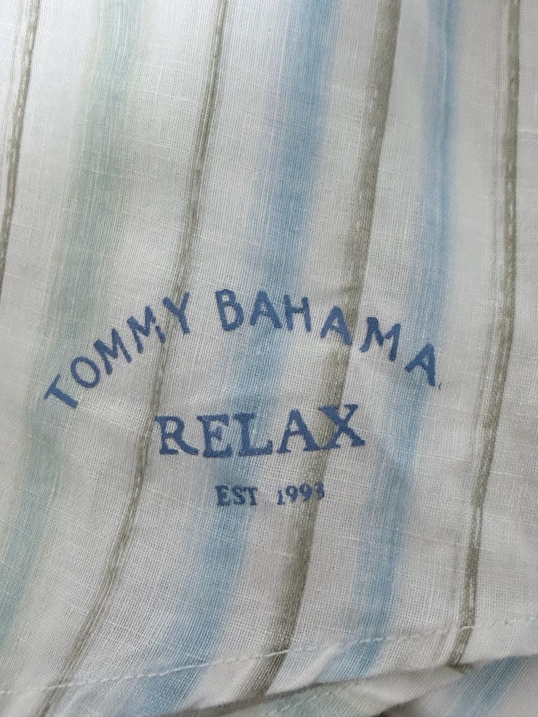 Tommy Bahama Button Up Shirt XL Striped Linen 6
