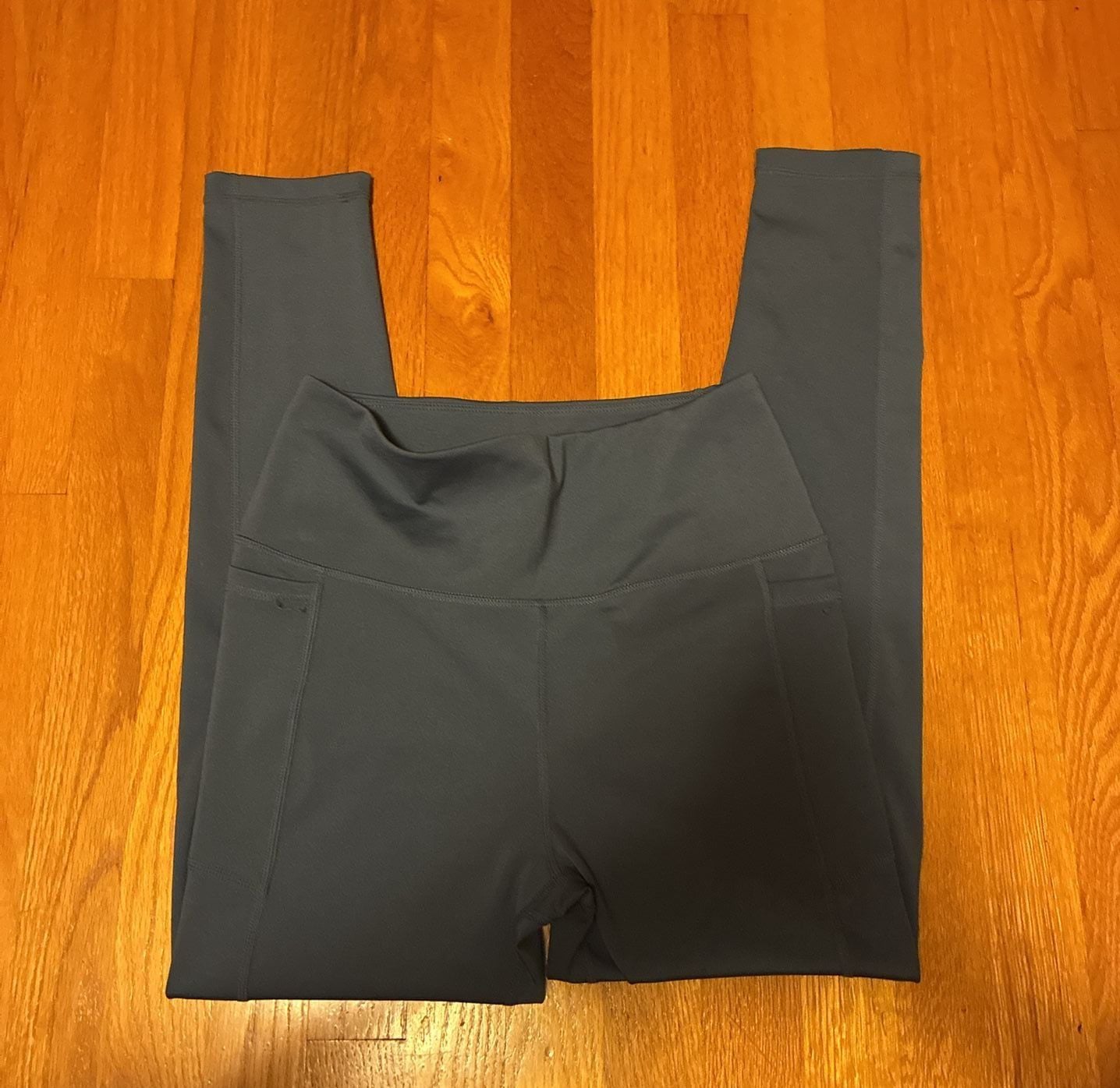 Leg3nd Workout Leggings Size M Blue Athletic Pocket Pants 2