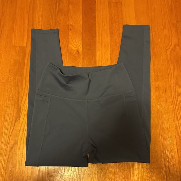 Leg3nd Workout Leggings Size M Blue Athletic Pocket Pants