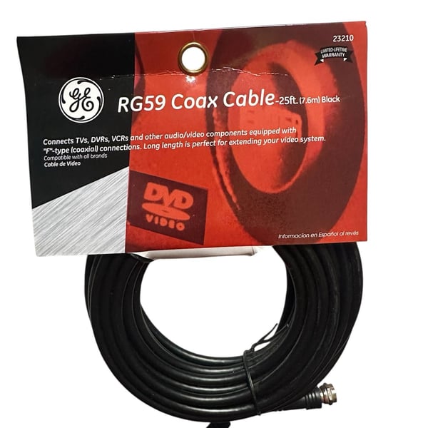 GE RG59 Coax Cable 25ft Black