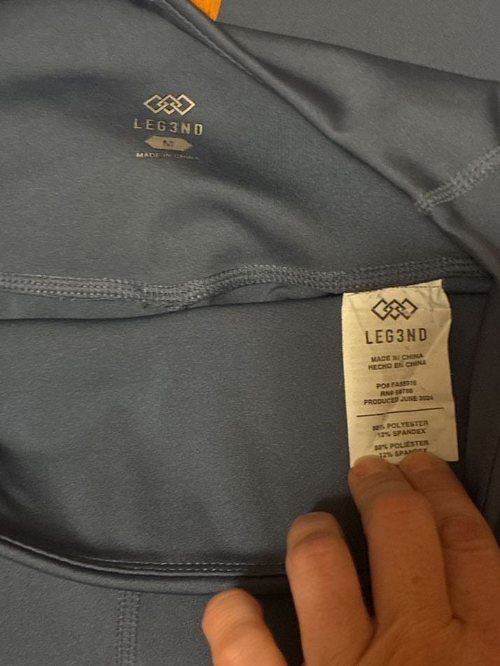 Leg3nd Workout Leggings Size M Blue Athletic Pocket Pants 5