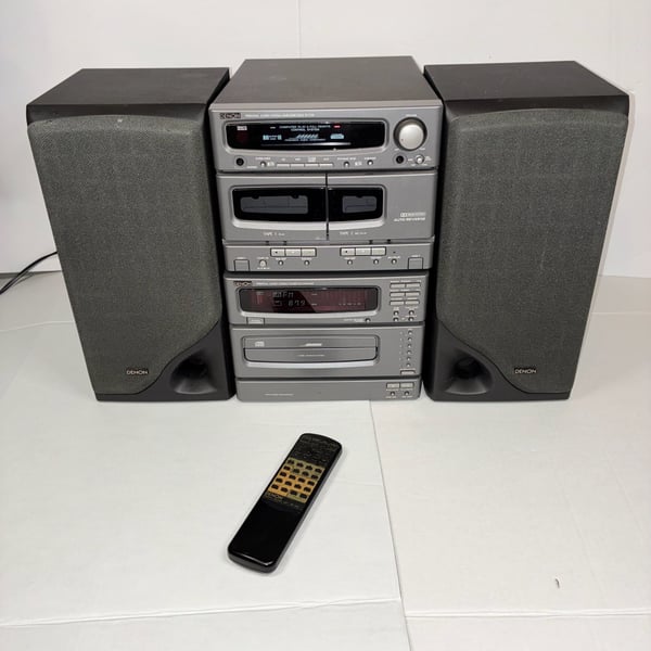 Vintage Denon D-C30 Hi-Fi Stereo 6 Disc CD Changer Cassette Speakers (Tested)