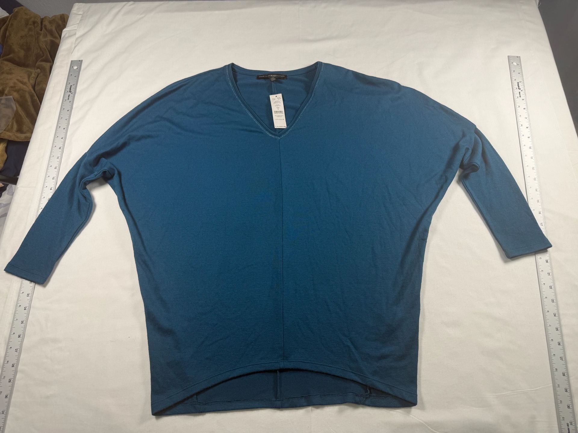 White House Black Market Soft Dolman Tunic Small Midnight Teal NWT $89 2