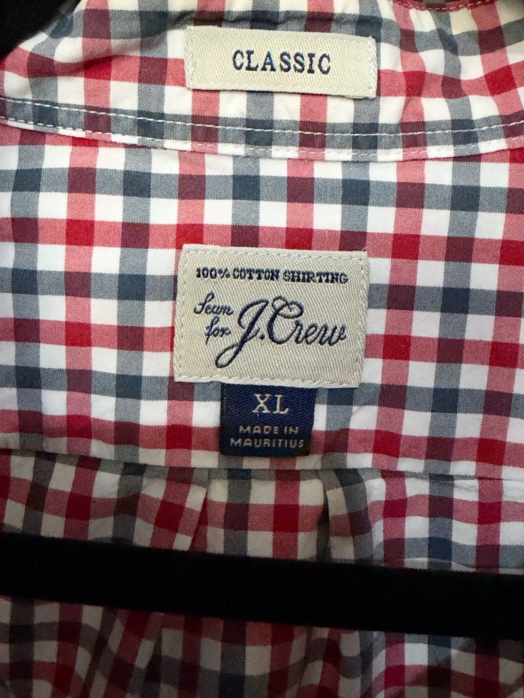 J.Crew Classic Fit Gingham Button Down Shirt Size XL Red Blue Plaid 4