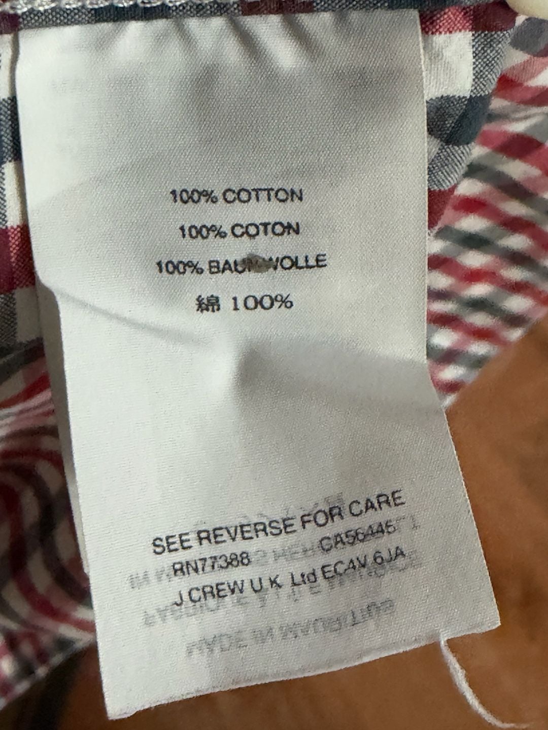 J.Crew Classic Fit Gingham Button Down Shirt Size XL Red Blue Plaid 5