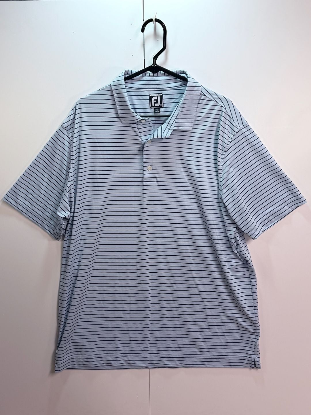 FootJoy Athletic Fit Golf Polo Size 2XL Blue Striped 2