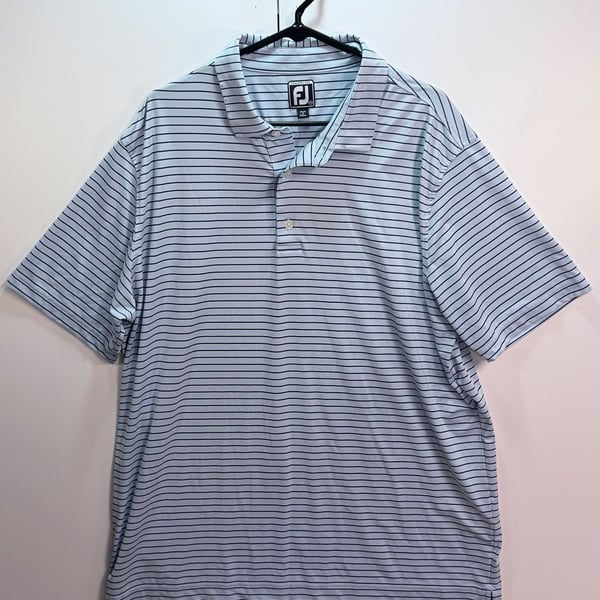 FootJoy Athletic Fit Golf Polo Size 2XL Blue Striped