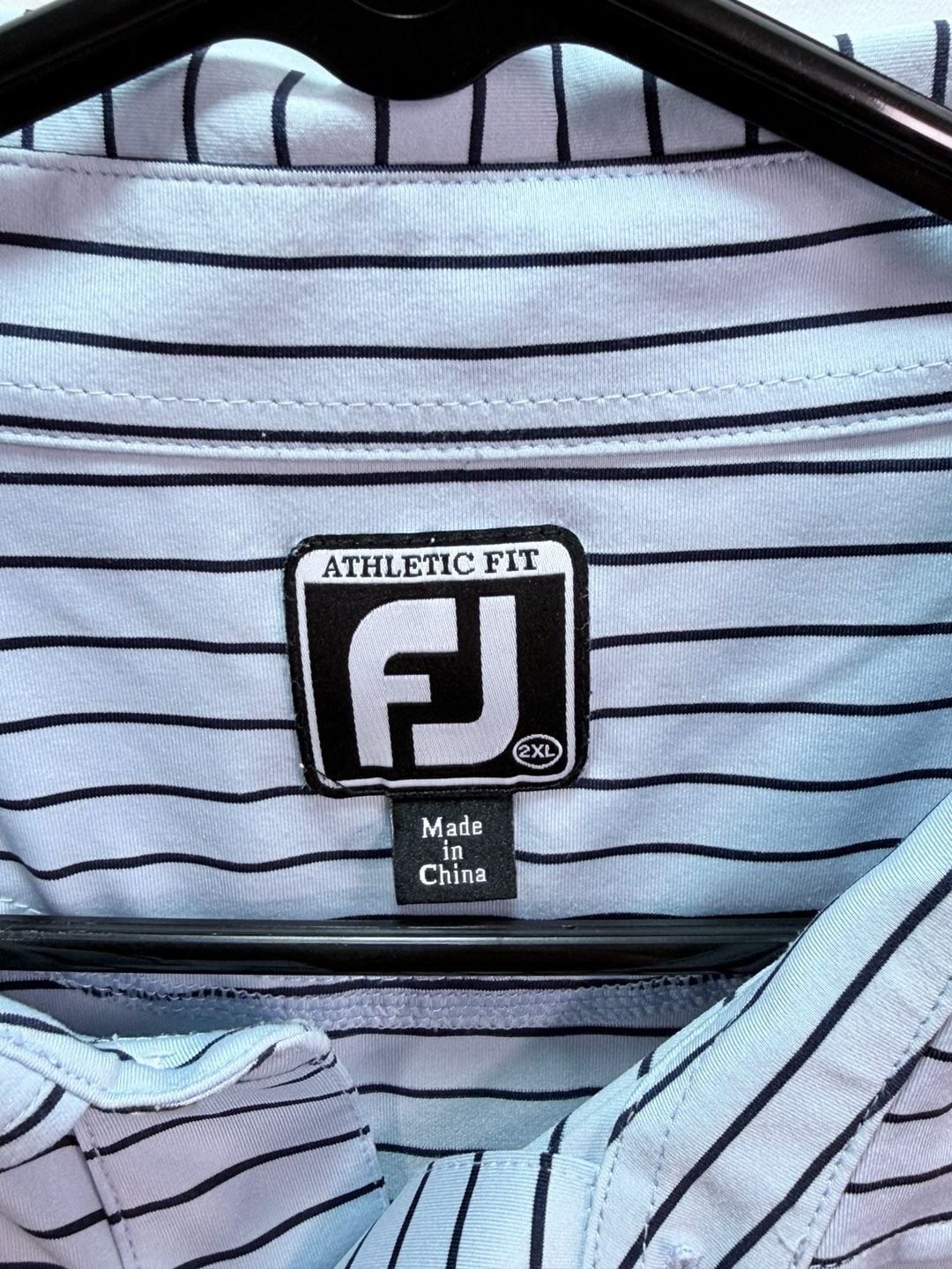 FootJoy Athletic Fit Golf Polo Size 2XL Blue Striped 4