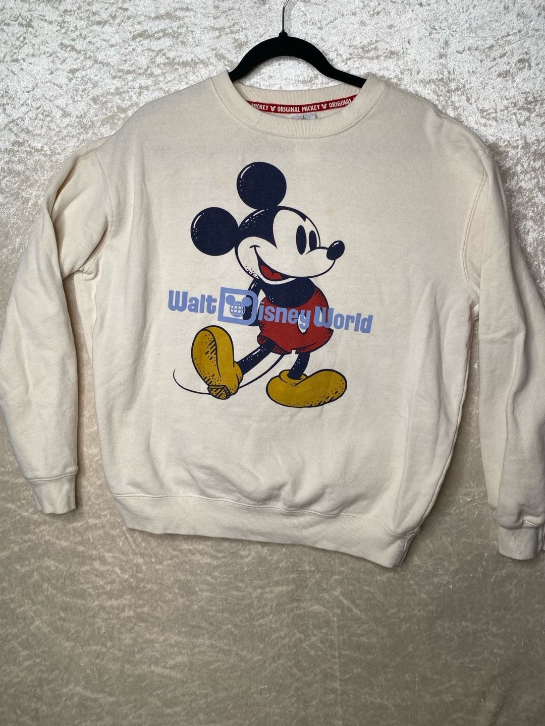 Disney Walt Disney World Sweatshirt Size L Beige Mickey Mouse 1
