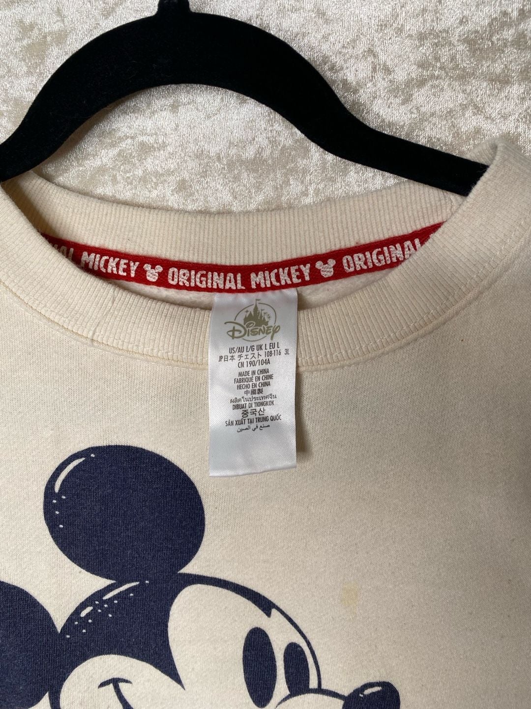 Disney Walt Disney World Sweatshirt Size L Beige Mickey Mouse 2