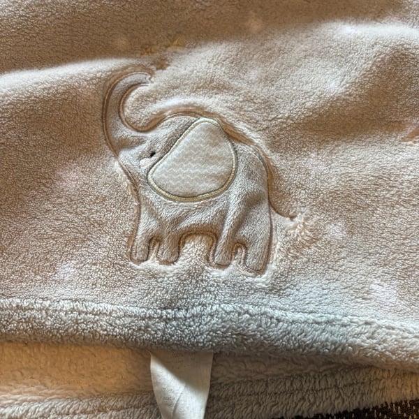 Parent's Choice Elephant Plush Baby Blanket Gray Stars