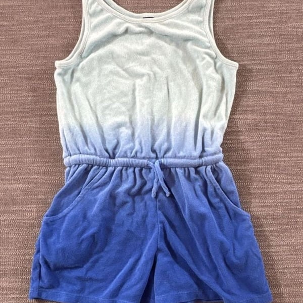 Old Navy Terry Cloth Romper Size L 10-12 Blue Ombre Swim Cover-Up