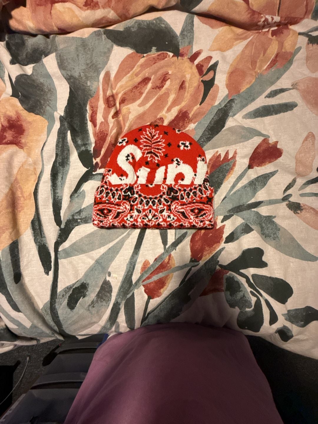 Supreme Bandana Big Logo Beanie Red FW24 2